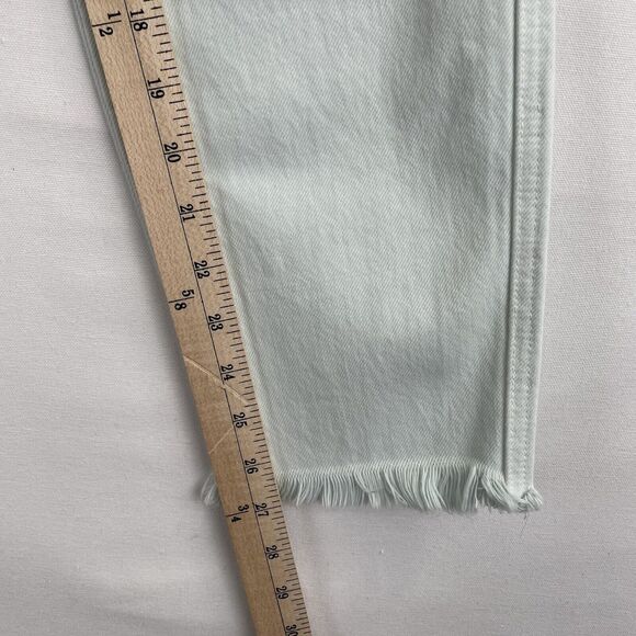 J Brand Jeans Womens 26 Green Straight Leg Frayed Hem High Rise Button Fly NWT - Picture 16 of 16